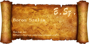Boros Szelim névjegykártya